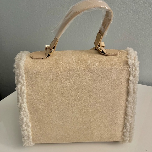 Badgley Mischka Vegan Leather Beige Handbag - Picture 6 of 7